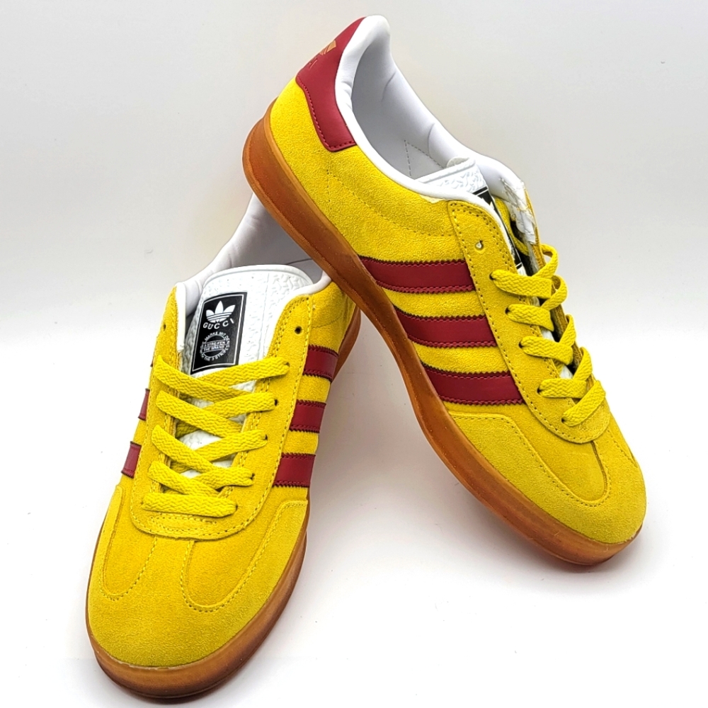 Gucci Bright Yellow Sneakers with Red Accents